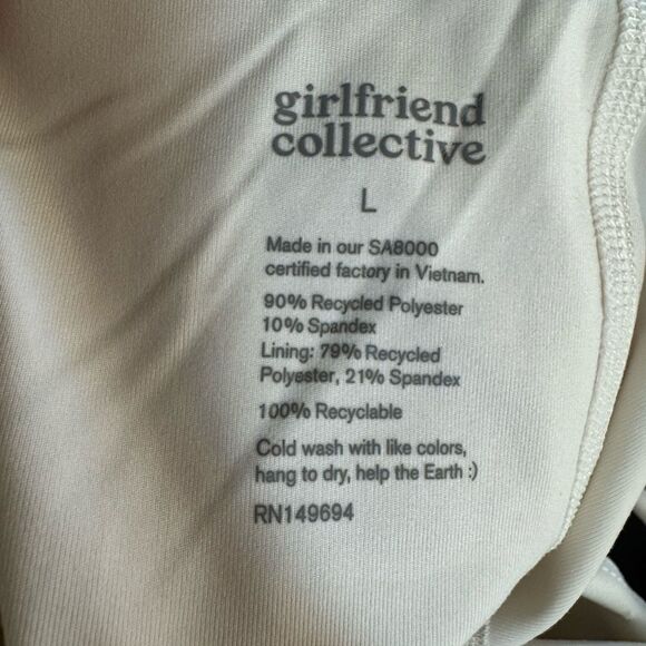 Girlfriend Collective Riley Sweetheart Active Dress –White Size Large - Picture 7 of 8